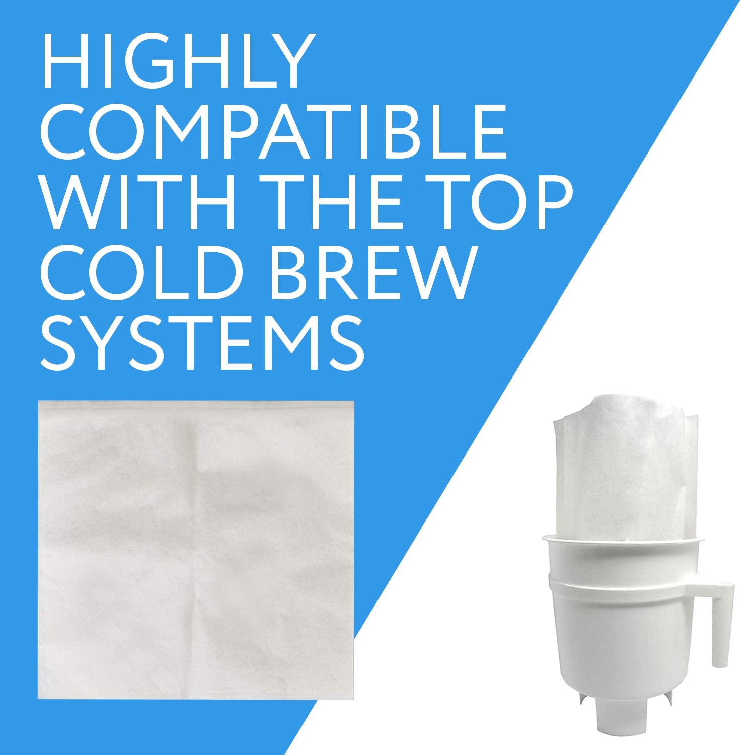 Impresa 30 Pack Cold Brew Paper Filter Bags Compatible Replacement For Toddy(R) & Oxo Brew - Home Cold Brew System Filter Bag -