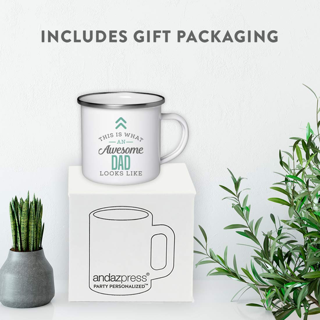 Andaz Press 11Oz. Stainless Steel Campfire Coffee Mug Gift, This Is What An Awesome Dad Looks Like, 1-Pack, Birthday Gift Ideas