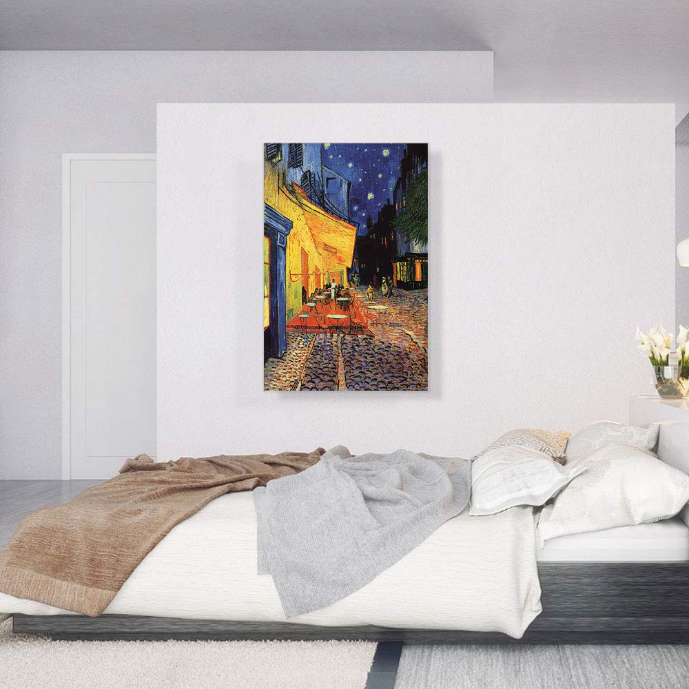 Artcanvas Cafe Terrace At Night 1888 Canvas Art Print Stretched Framed Painting Picture Poster Giclee Wall Decor By Vincent Van