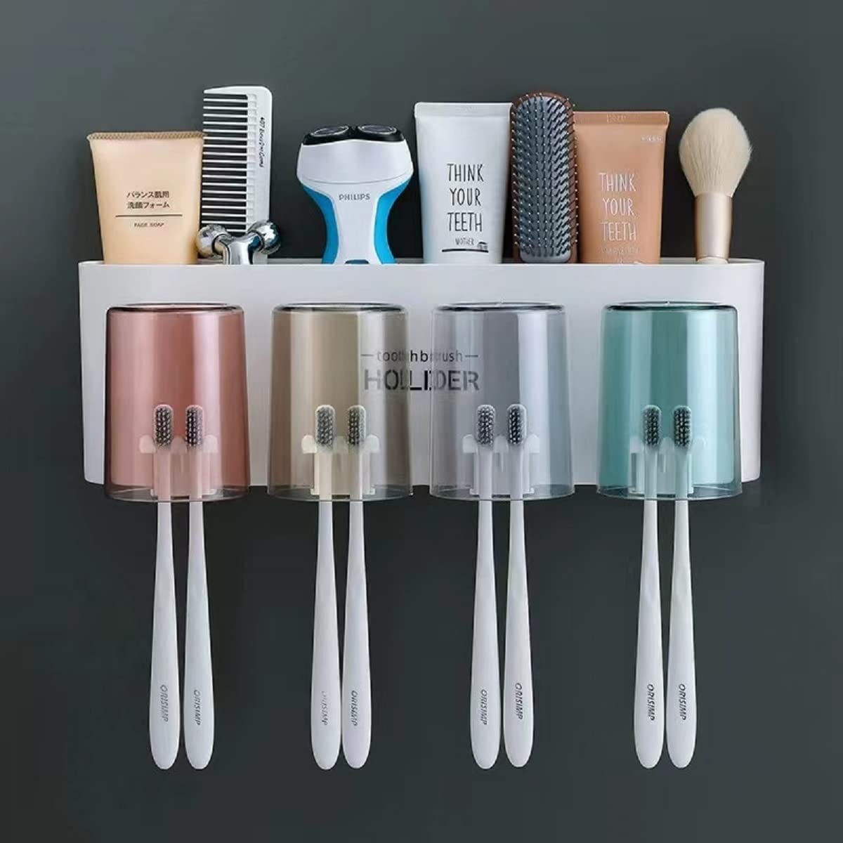 Srxes Plastic Toothbrush Holder Wall Mounted, Tooth Brushes Holder, Toothbrush Holders For Bathroom, Brush Holder For Bathroom W