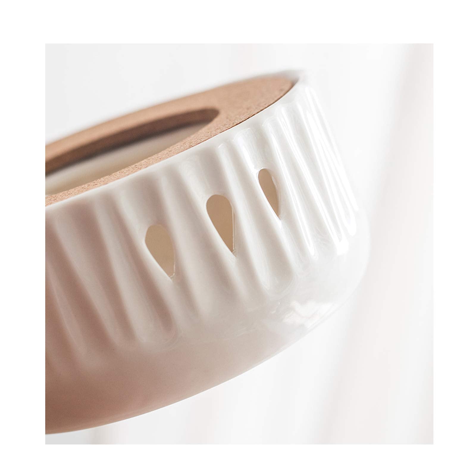 Cosy-Yc Ceramic Teapot Warmer,Tea Light Warmer White,Design For Glass Teapot,Teapot Warmer Base(5.1X2.4Inch)