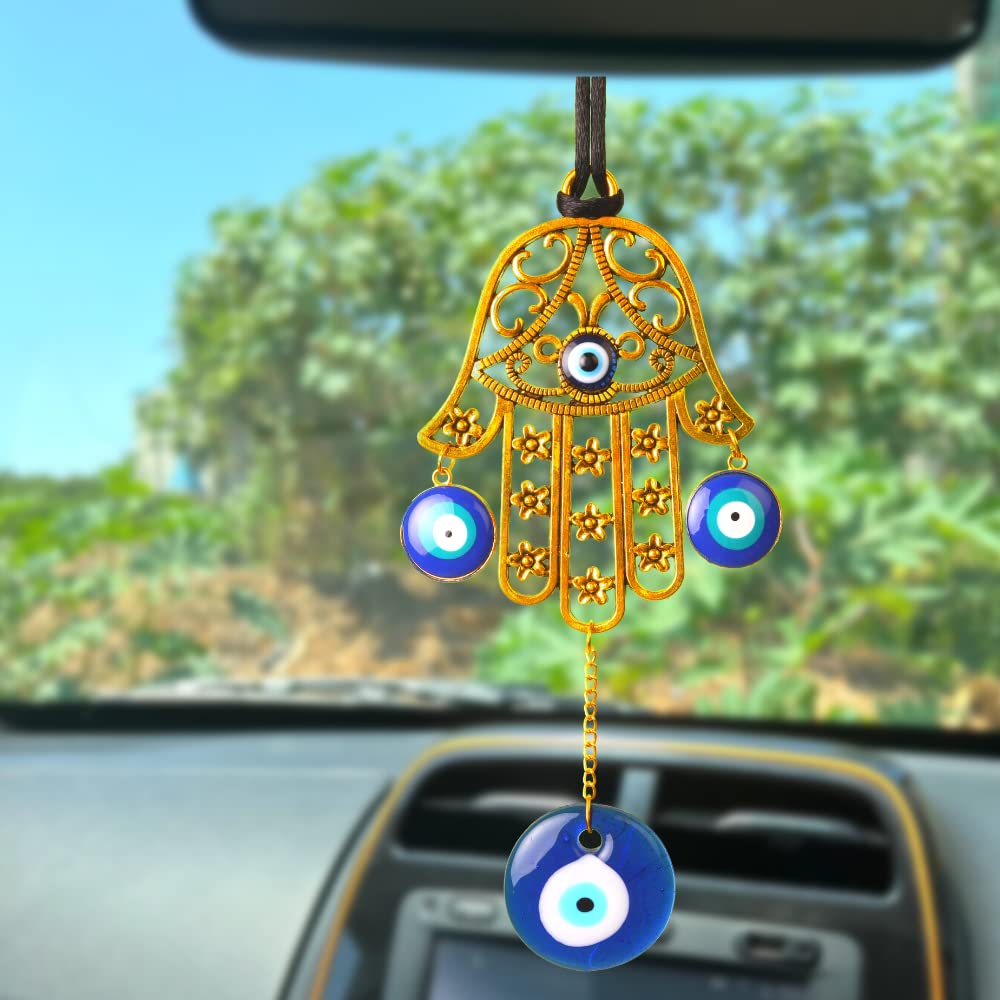 Rooh Dream Catcher ~ Good Vibes Car Hanging ~ Handmade Hangings for Positivity Nazar Battu (Can be used as Home Decor Accents, W