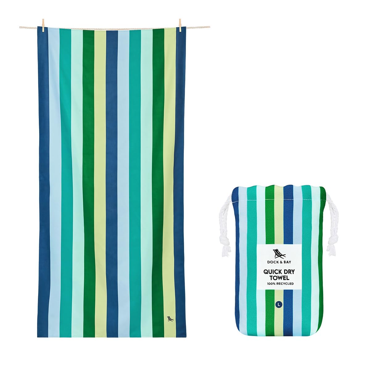 Dock & Bay Kid'S Towel - For Beach Use - Quick Dry, Sand Free - Compact, Lightweight - 100% Recycled - Includes Bag - Summer - C