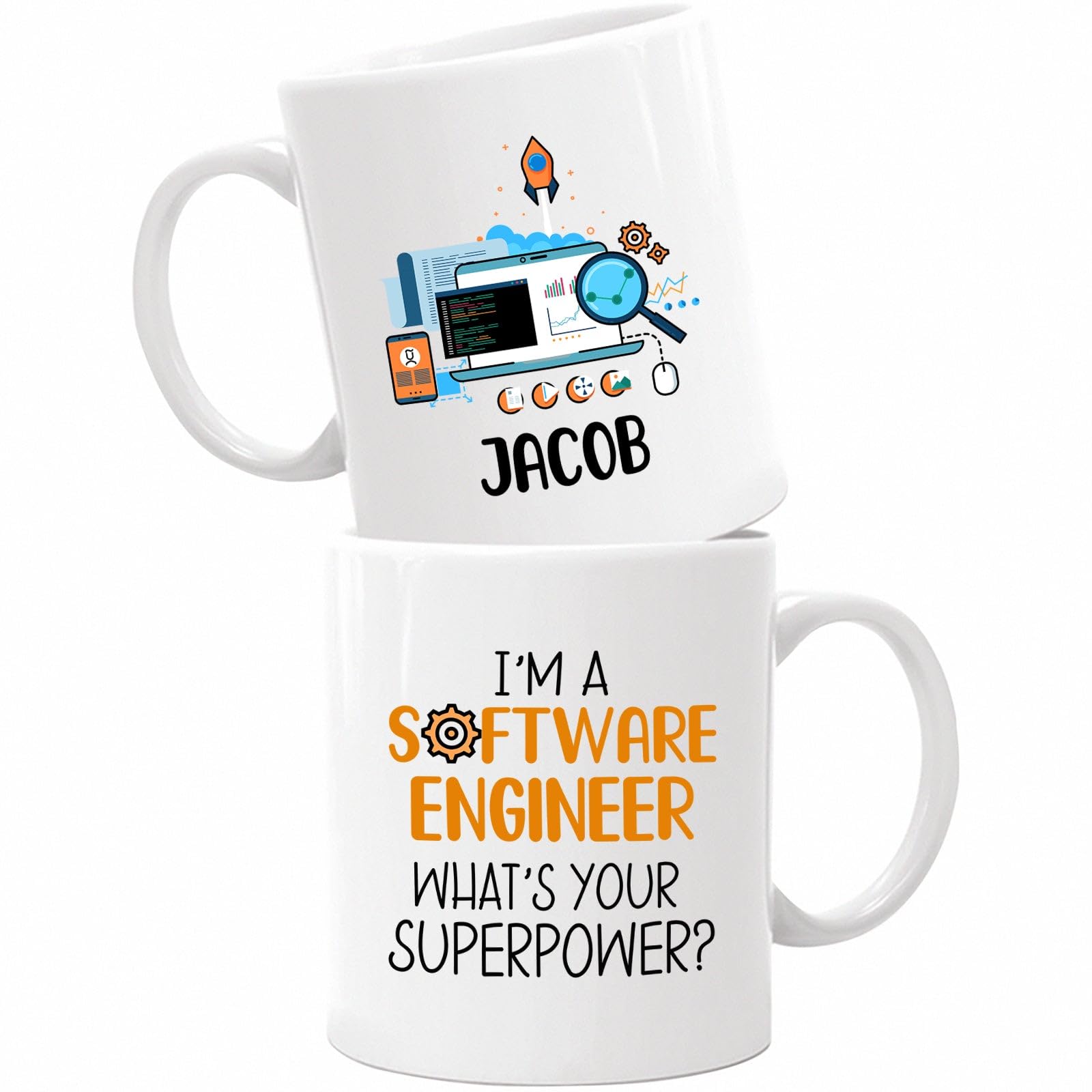 Custom I'm A Software Engineer Coffee Mug For Friends Coworker, Tech IT Coder Mug, Personalized Programmer Mugs With Name, Softw