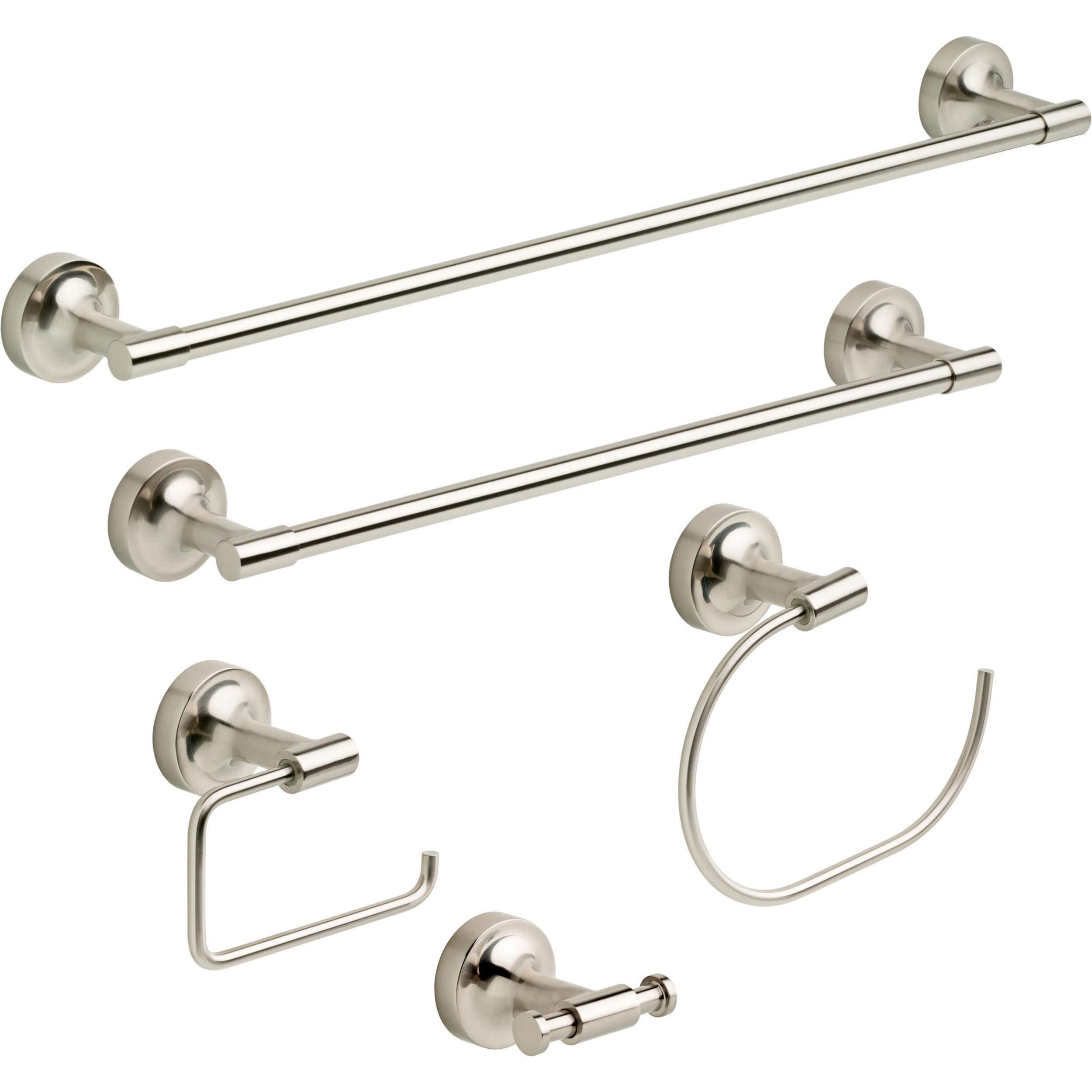 Franklin Brass Voisin (1-Pack) Hand Towel Holder Satin Nickel Towel Racks For Bathroom Wall Round Towel Ring Holder For Bath Tow