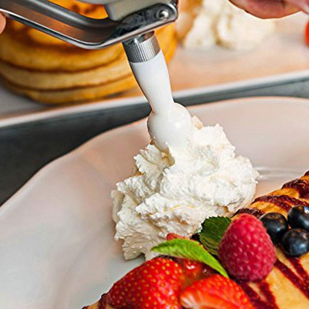 Gorgeous Kitchen Whipped Cream Dispenser Replacement Parts Kit - Includes 3 Decorating Tips, Cleaning Brush, And Charger Holder