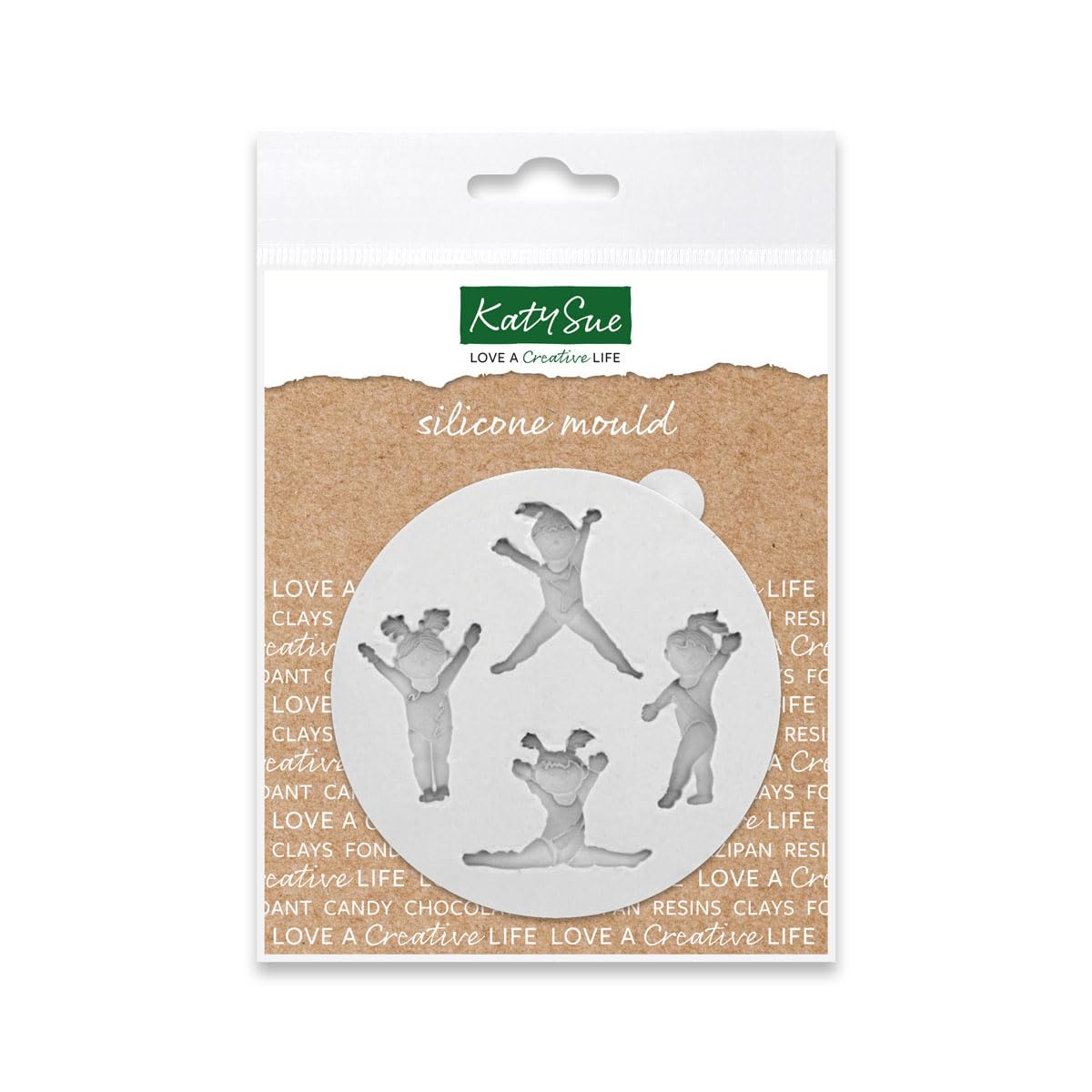 Katy Sue Miniature Gymnasts Silicone Mould For Cake Decorating & Crafts - Mould Size 80 X 75 X 10Mm Or 3.2 X 3 X 0.4 Inches