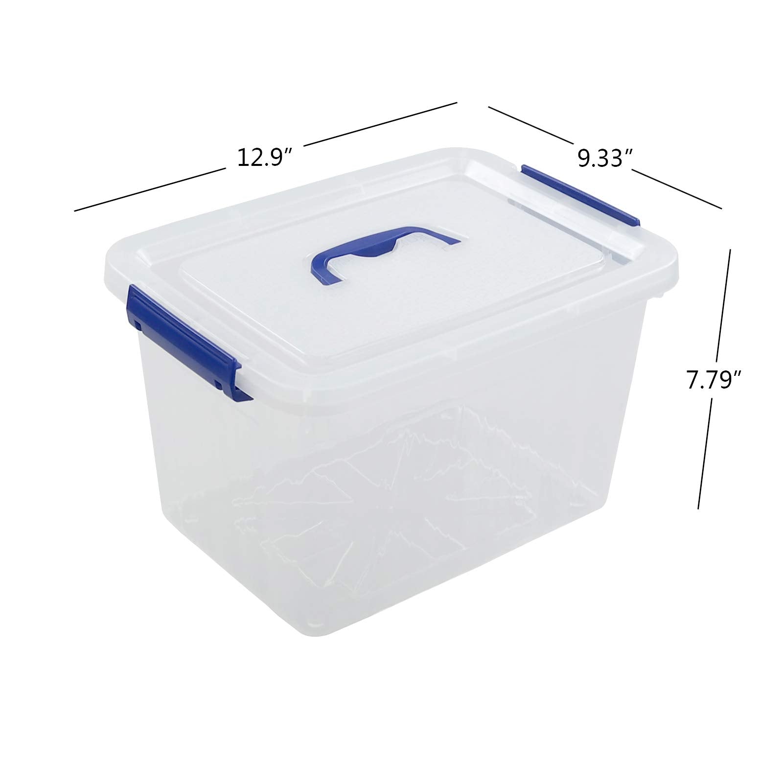 Xowine 4-Pack 10 L Plastic Storage Box, Clear Storage Box With Lid