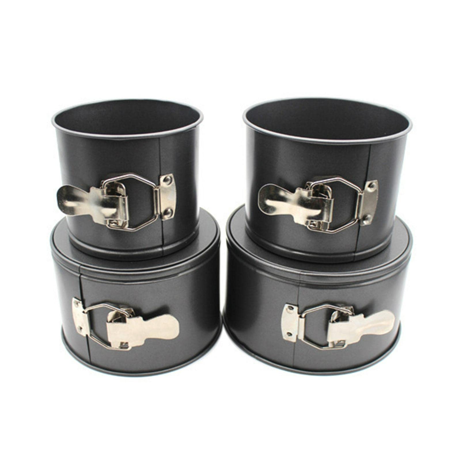 Giyochie 4 pcs Springform Pan Set, 4 5 6 7 inches Round Cake Tin with Removable Bottom, Nonstick Leakproof Carbon Steel Cheese C