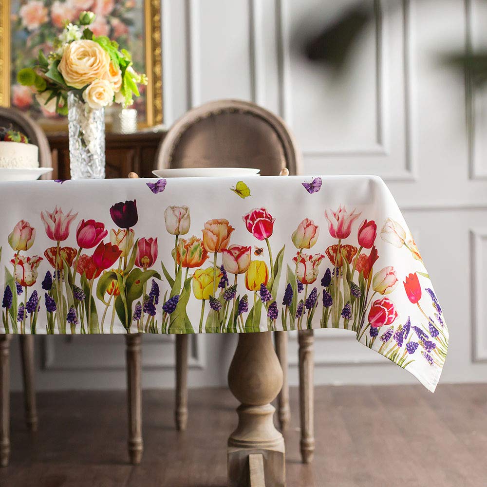 Artable Rectangle Summer Tablecloth Farmhouse Tablecloths Printed Flower With Vintage Floral Patterns Table Cloth For Elegant Ho