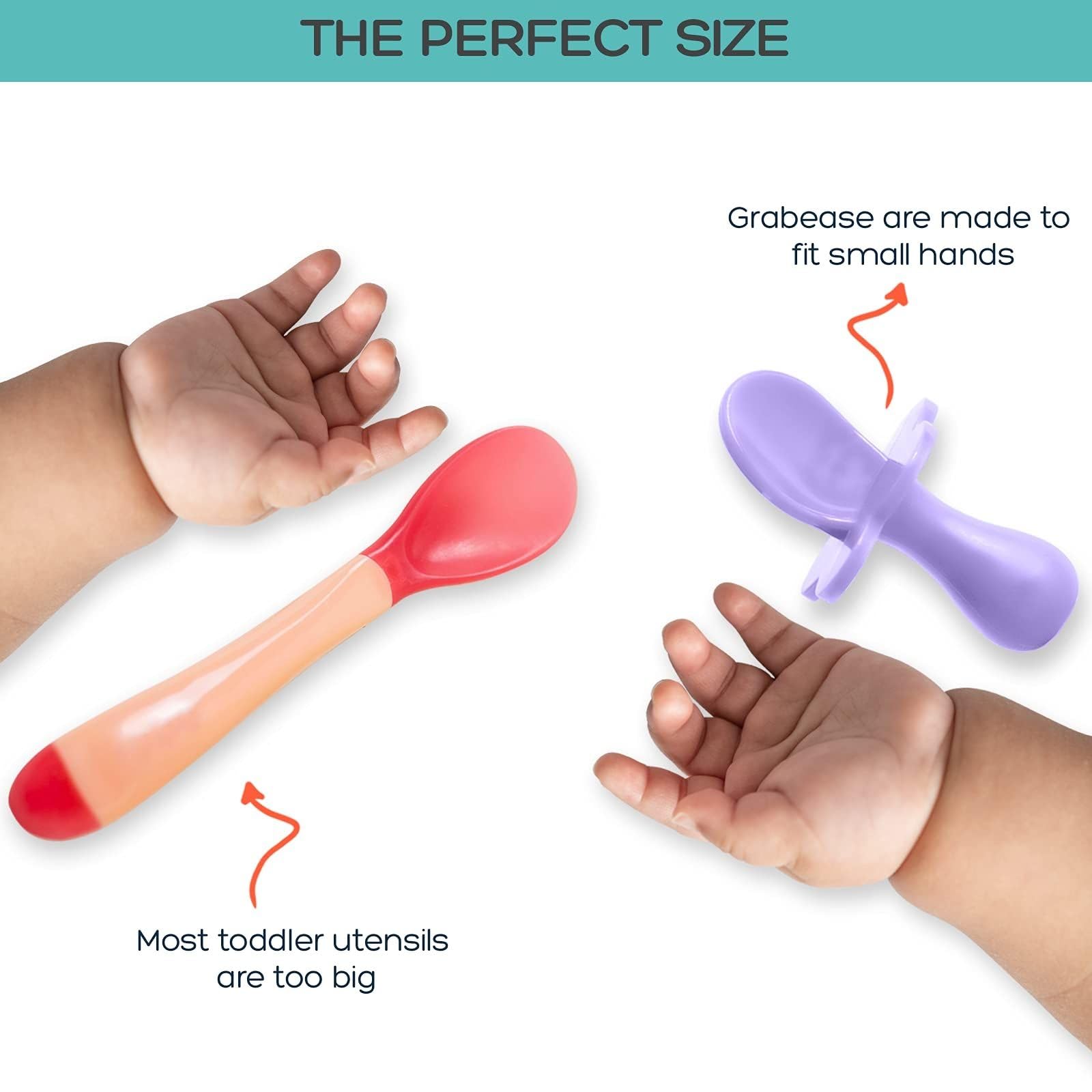 Grabease Toddler Forks Baby Feeding Set Baby Utensils Baby Fork, Plastic - BPA-Free & Phthalate-Free for Baby & Toddler, 1 Set,