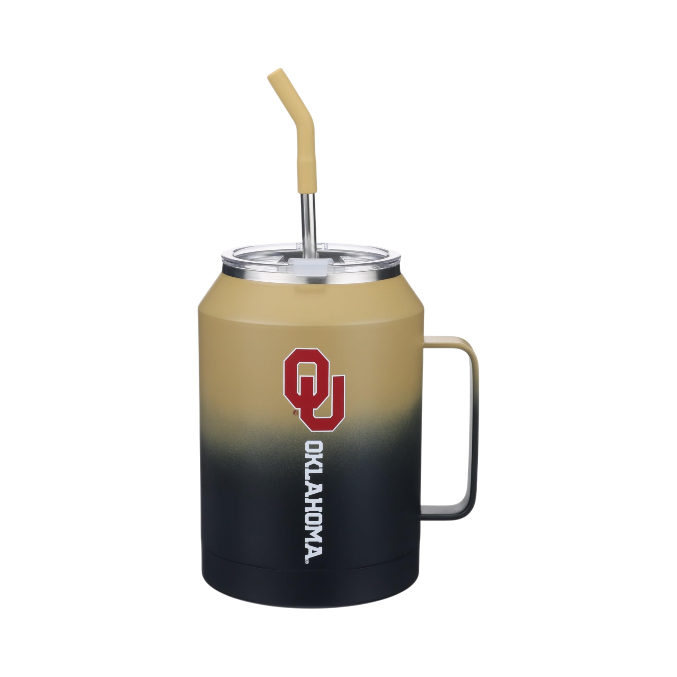 The Memory Company Officially Licensed 50oz Ombre Water Jug with Handle and Straw, University of Oklahoma