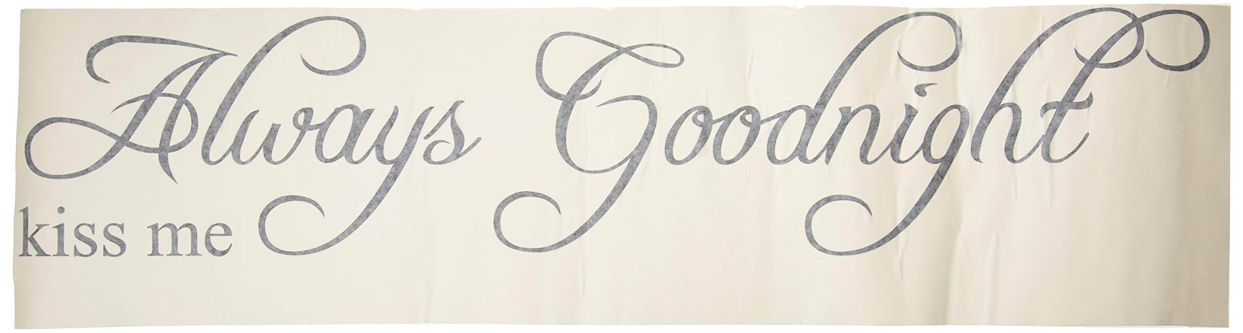 Always Kiss Me Goodnight Quote Decal Removable Art Wall Sticker Home Bedroom Nursery D  Cor #1284 (30'' Wide X 13'' High, Matte