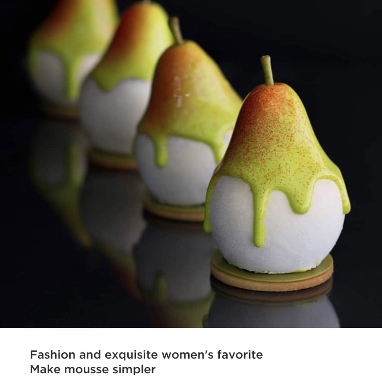 Ocpo Kitchen 3D Pear Silicone Mold For Baking Mousse Cake, 3D Fruit Silicone Mold For Cakes, French Dessert Mold, Ice Cream, Cak