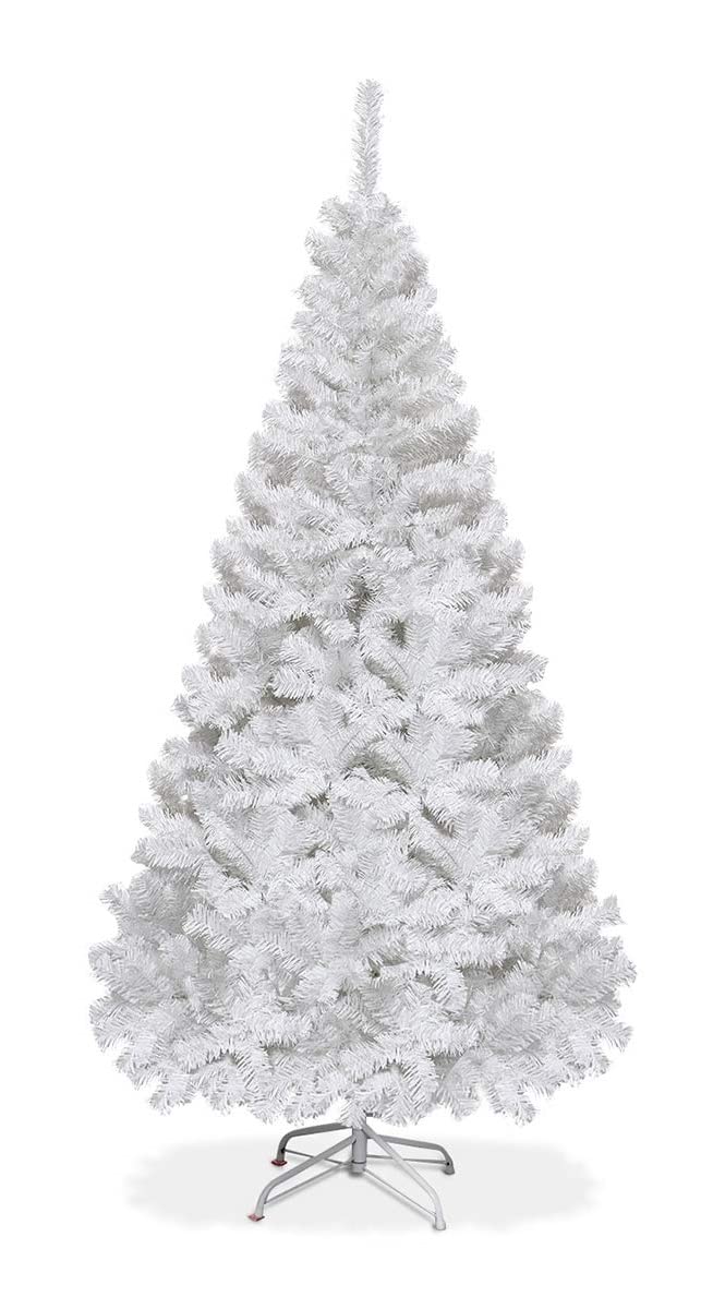 Happygrill 6FT Artificial Christmas Tree with Solid Metal Stand, PVC Material 650 Branches Christmas Tree