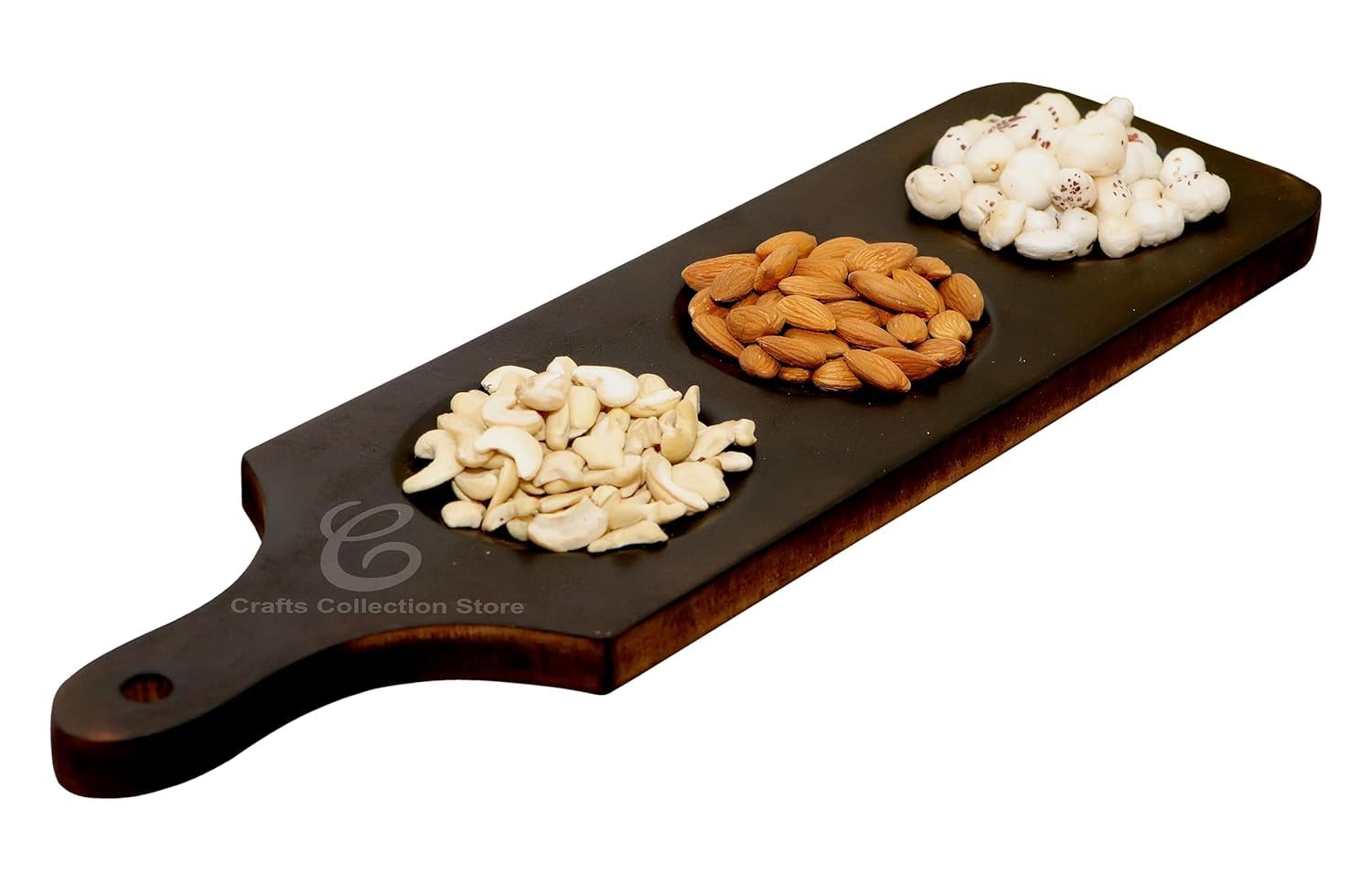 Jtku Handicraft01 Wooden Mdf Dry Fruit Serving Tray Black Antique For Namkeen Snacks Biscuit (Pack Of 1) Diwali Gift