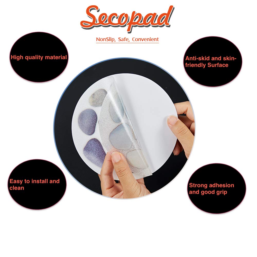 Secopad Non Slip Bathtub Stickers, 10 Pcs Large Cobblestone Adhesive Anti Slip Decal Threads For Shower And Bath Tub With Premiu