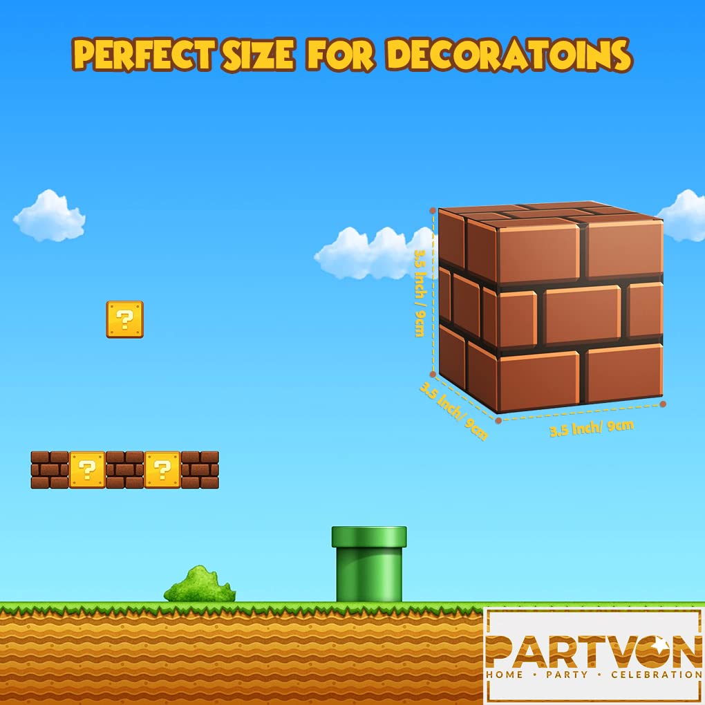 PARTVON Video Game Treat Boxes  24 PCS Brick Candy Boxes for Party Supplies  Video Game Theme Party Favors