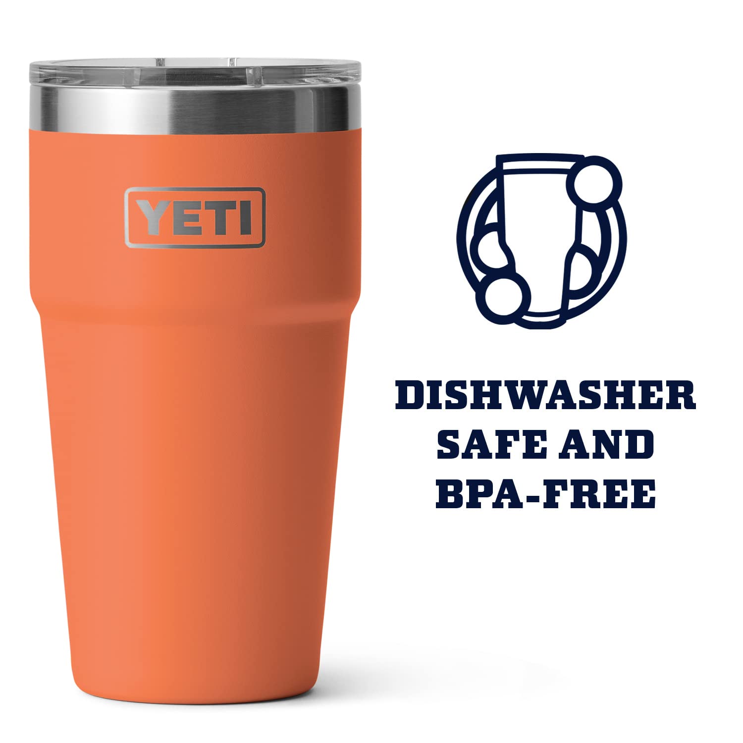 Yeti Rambler Stackable Pint, Vacuum Insulated, Stainless Steel With Magslider Lid, High Desert Clay