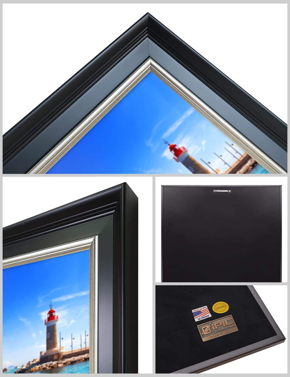 Ipic - Beach Lovers, Personalized Framed Wall Art With Names And Date On, Giclee Prints With Solid Wood Frame, Customized Gift A