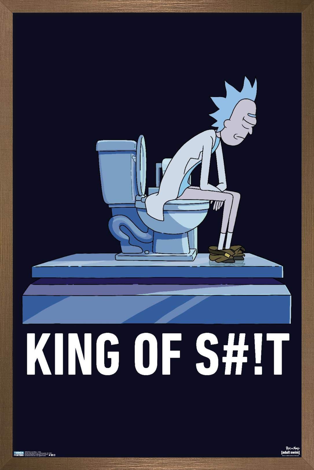 Trends International Rick And Morty - Toilet Wall Poster, 22.375'' X 34'', Bronze Framed Version