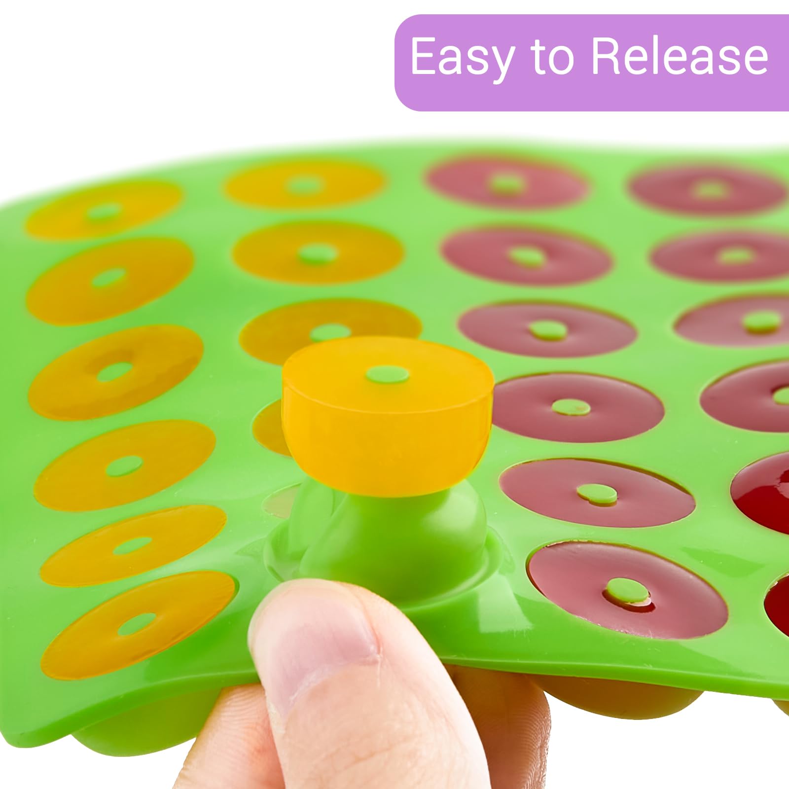 JOERSH Gummy Loop Molds  4 Silicone Candy Molds with 4 Droppers  Non-Stick Mini Donut Pans for Gummy Rings  Fruit Loop Gummies  Cereal Loops
