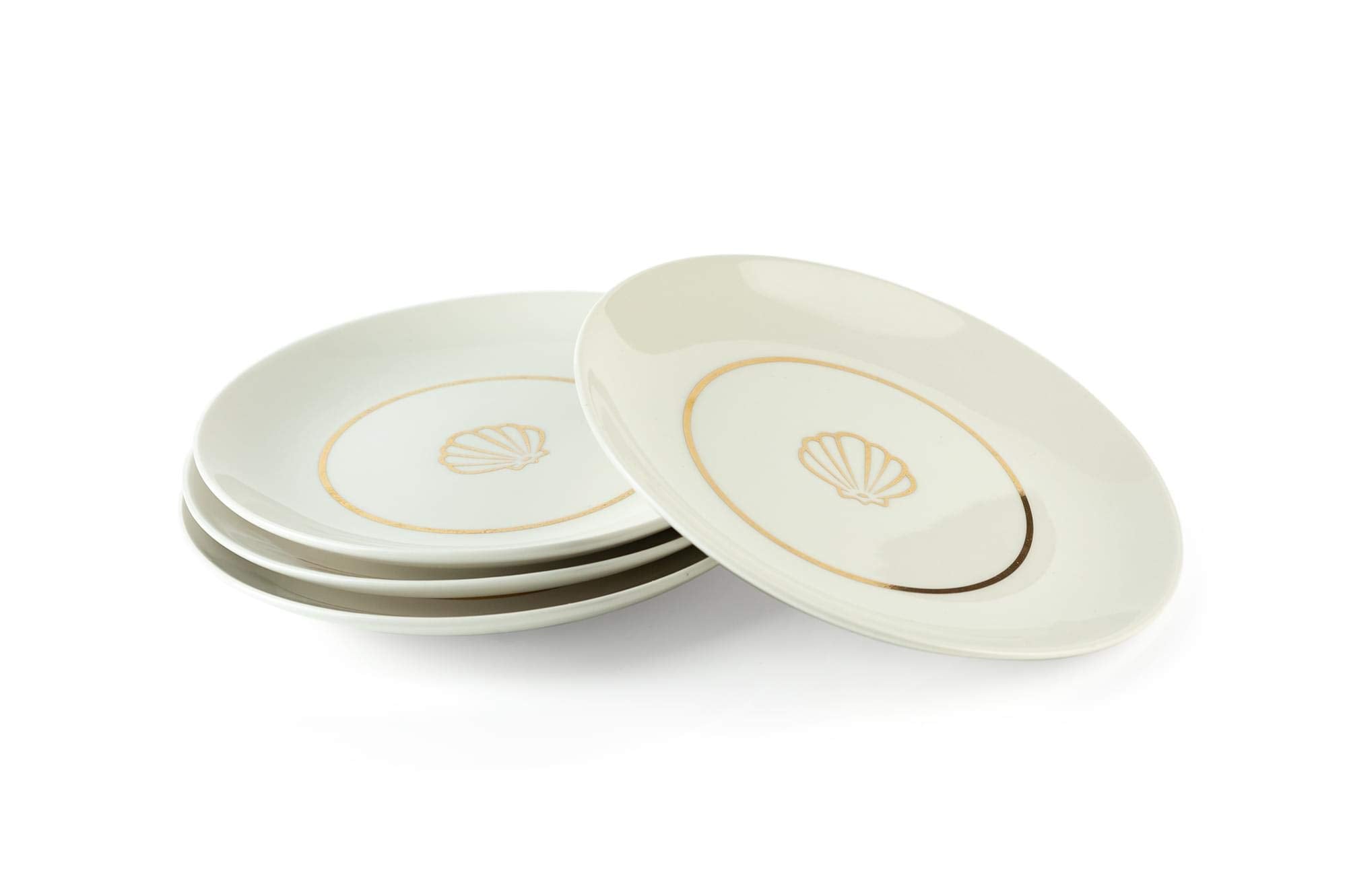Disney The Little Mermaid Scallop Porcelain 7'' Salad / Dessert Plate | Set Of 4