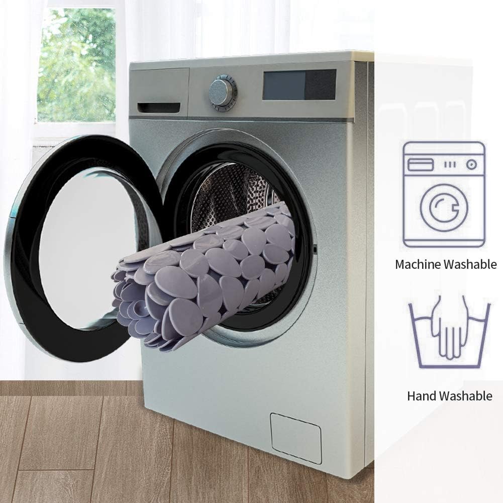 Bathtub Mat Non Slip 2 Pack, 35 X 16 Inches Pebble Shower Mat With Suction Cups And Drain Holes, Bath Mat For Shower,Bathroom Tu