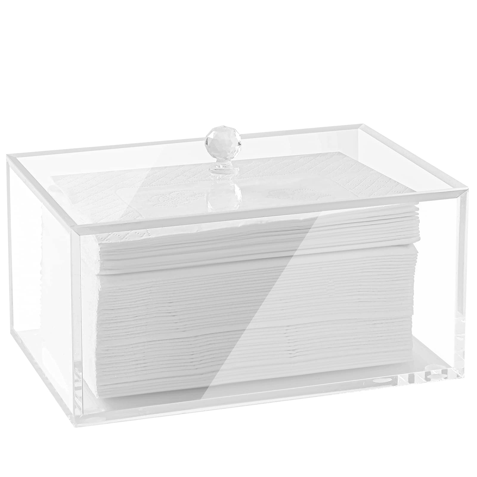 Rejomiik Clear Dryer Sheet Holder Thick Acrylic Dryer Sheet Dispenser Container With Lid For Fabric Softener Sheets, Dryer Balls