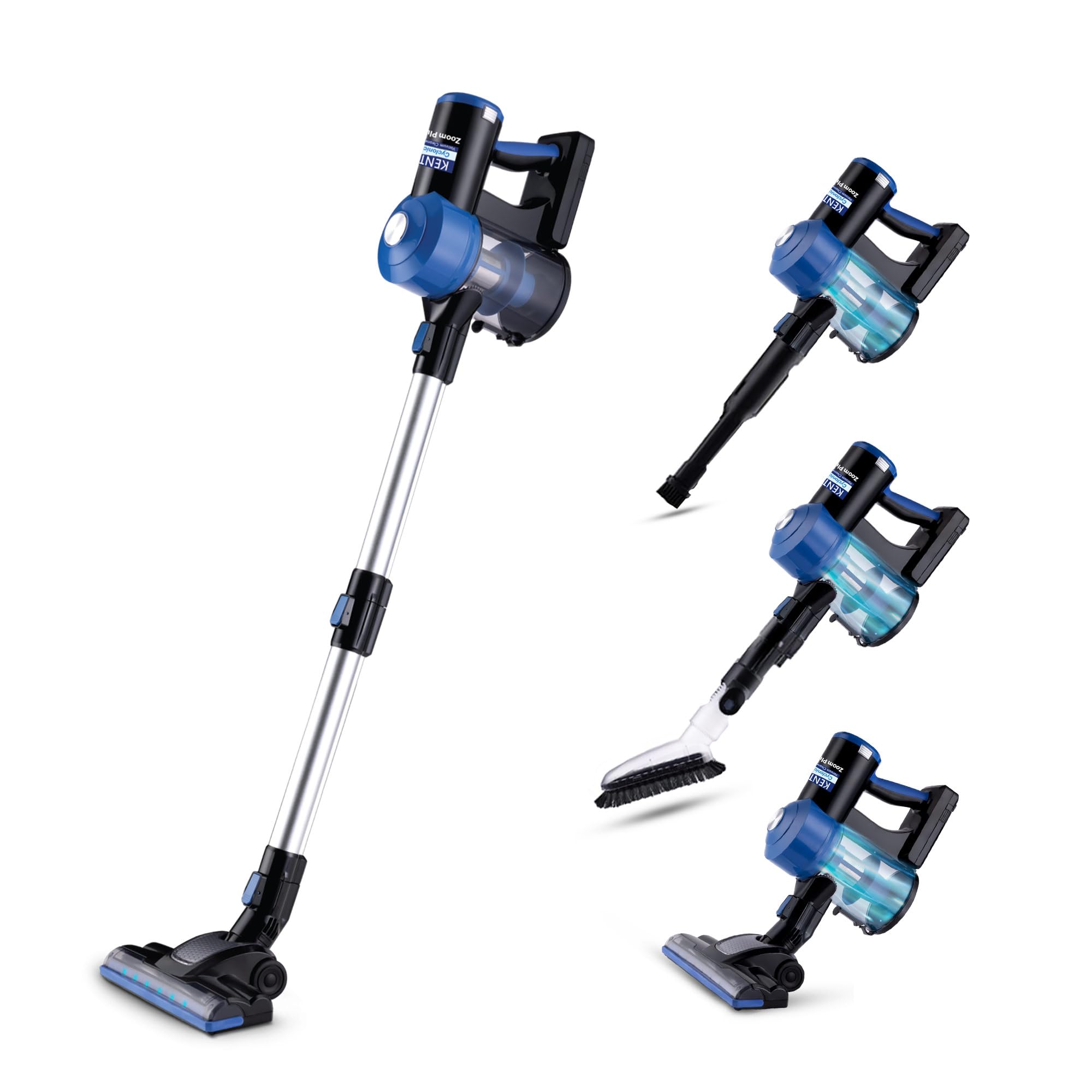 Kent Zoom Plus Vacuum Cleaner | 150W | 14 Kpa | Battery Operated, Rechargeable, Cordless & Hoseless | Bagless Design | Cyclone5 