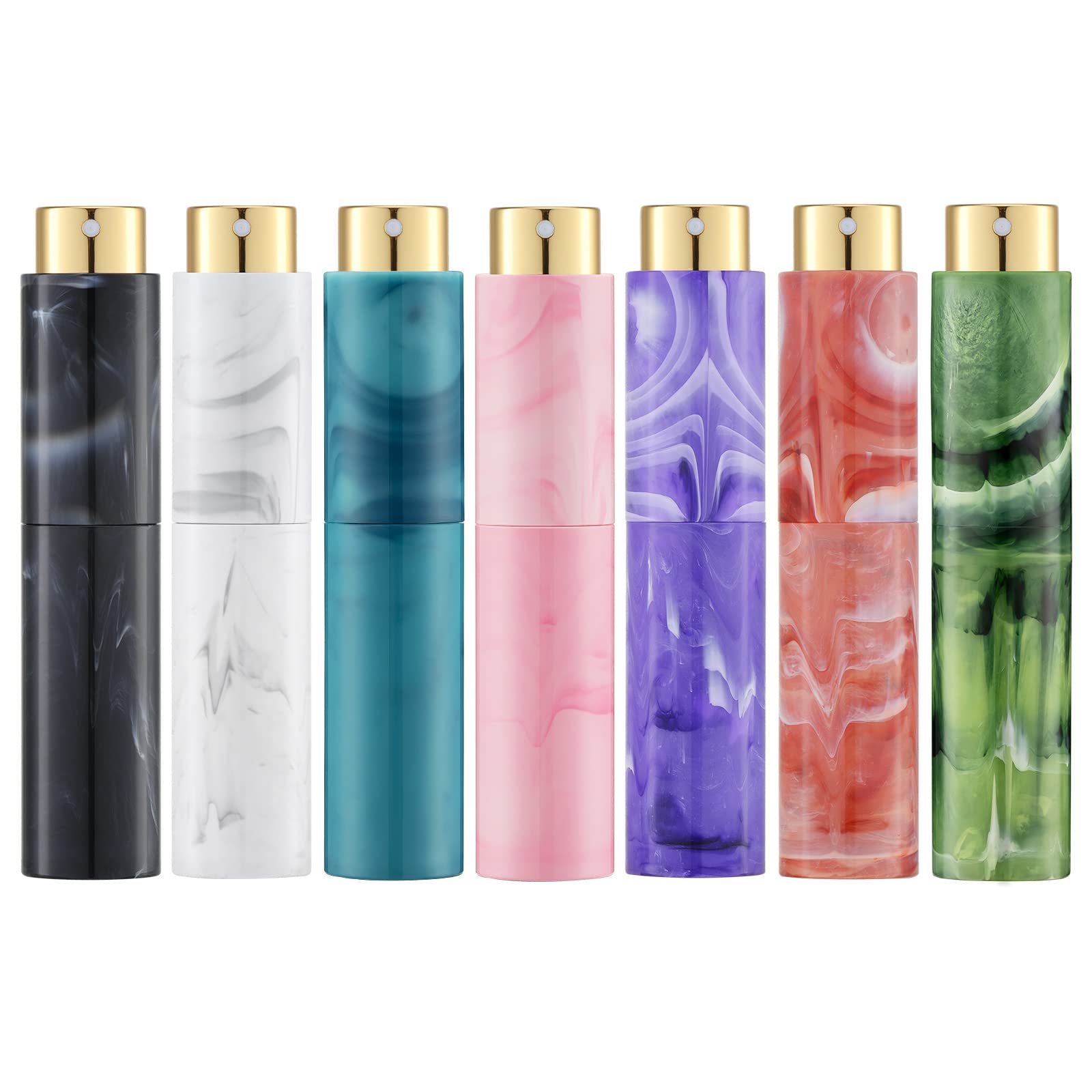 Tekson 10Ml Perfume Atomizer Travel (7 Pcs), Refillable Cologne Containers, Dispenser Spray Empty Bottle For Mini Sprayer Size
