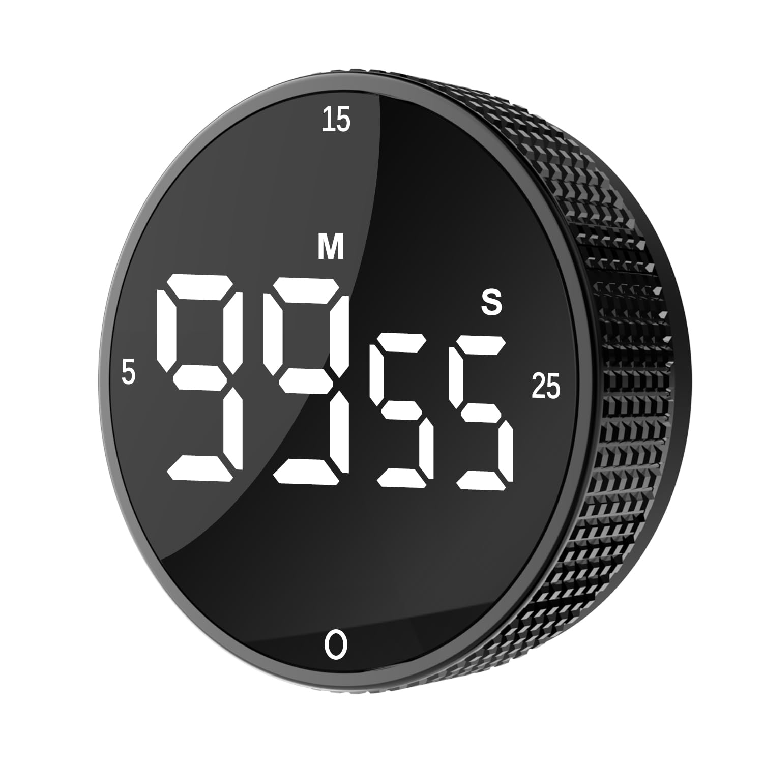 Upgrade Digital Kitchen Timer - Magnetic Countdown Countup Visual Pomodoro Timer with Large LED Display, 3-Preset Times (5, 15, 