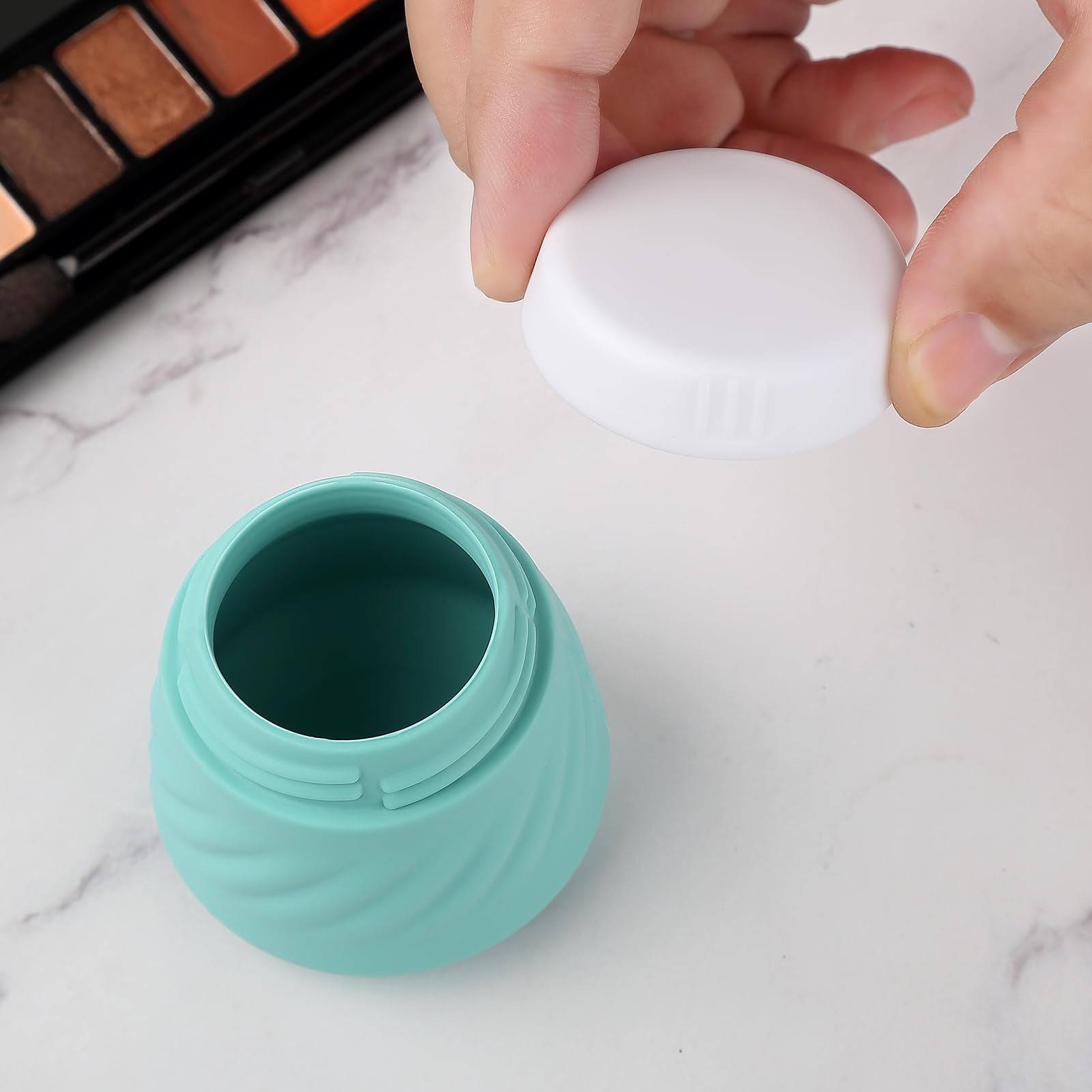 Gemice Tsa Approved Travel Containers For Toiletries, Bpa-Free Silicone Travel Cream Jars With Clear Bag, Leak-Proof Travel Esse