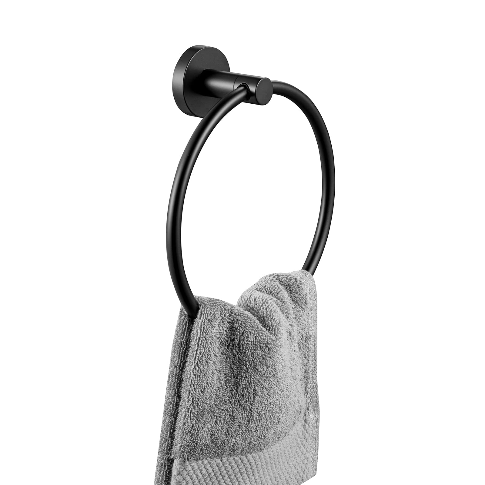 KES Matte Black Towel Ring Hand Towel Holder for Bathroom  Kitchen Bath Towel Holder Hangers Heavy Duty Storage Round Wall Mount SUS 304 Stainless Steel  A2180DG-BK