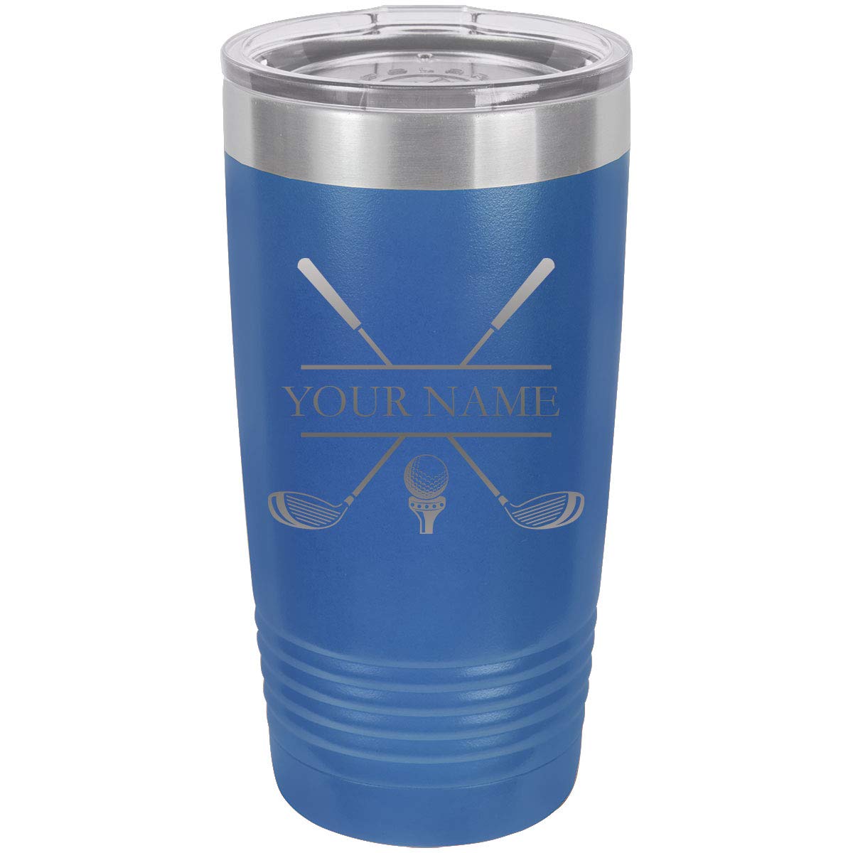 Personalized Custom Engraved Golf Clubs Golfer Stainless Steel Double-Wall Insulated Tumbler 20-Ounce Travel Coffee Mug Customiz