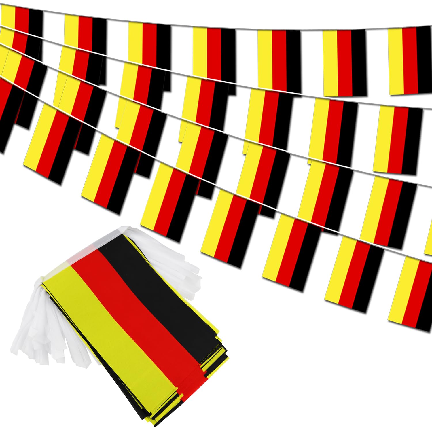 Germany String Flag Pennant Banner - 38 Flags, 42 Feet Small Mini German Flags Bunting Banner For Country Decoration, School, Pa