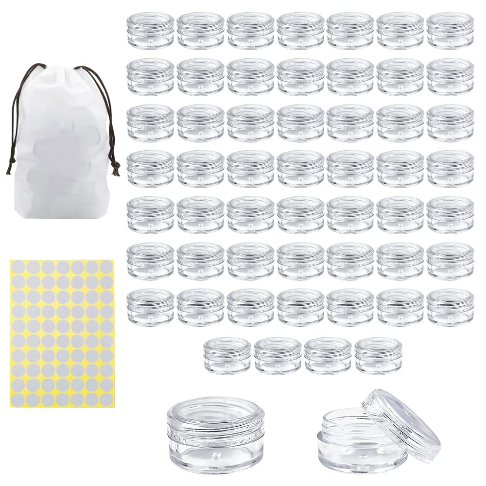 Grams Containers 55Pcs 5 Grams Sample Containers With Lids And Labels, Small Little Min ...