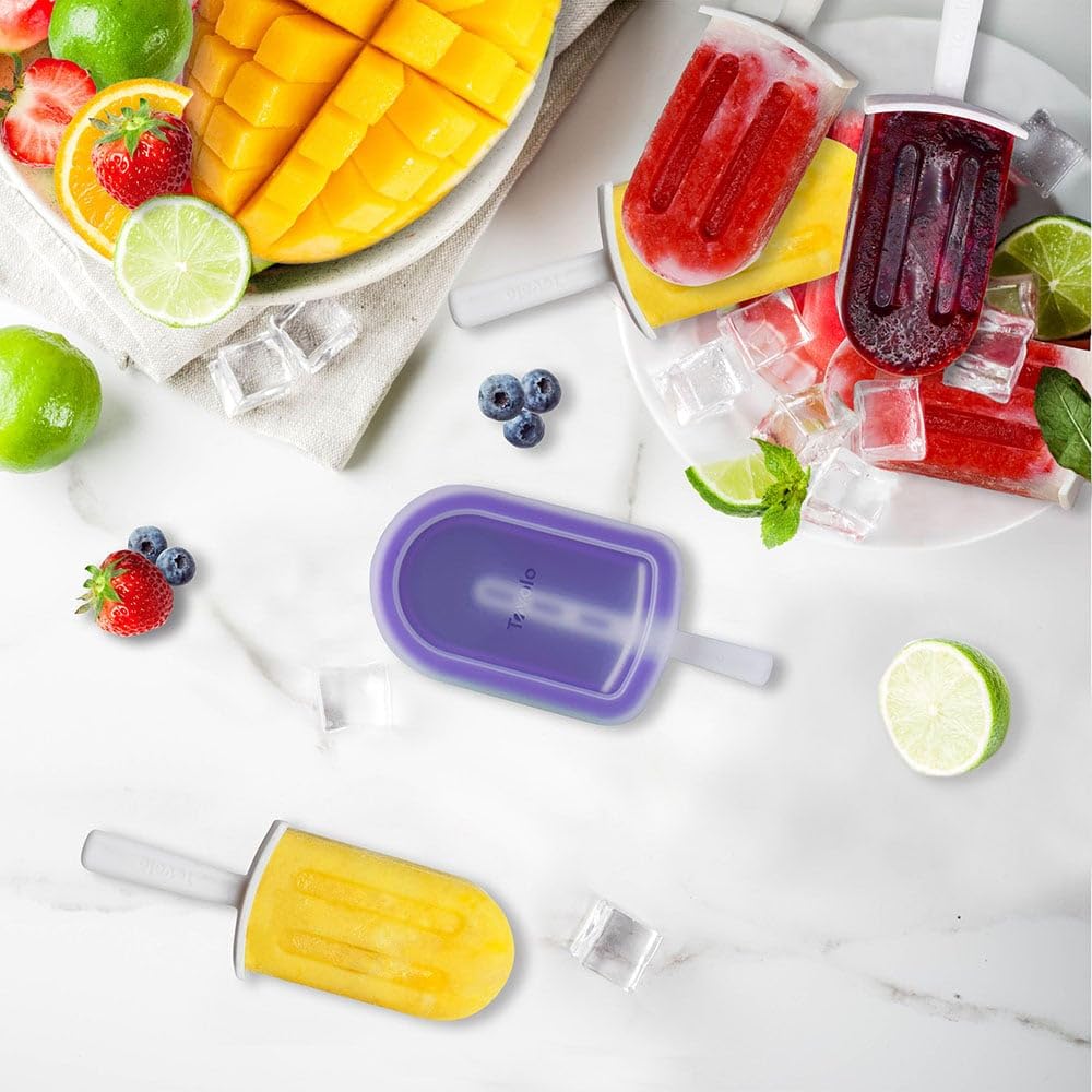 Tovolo Silicone Popsicle Molds With Sticks (4-Pack, Classic) - Reusable Ice Pop Molds For Homemade Flavored Ice Pops & Frozen Sn