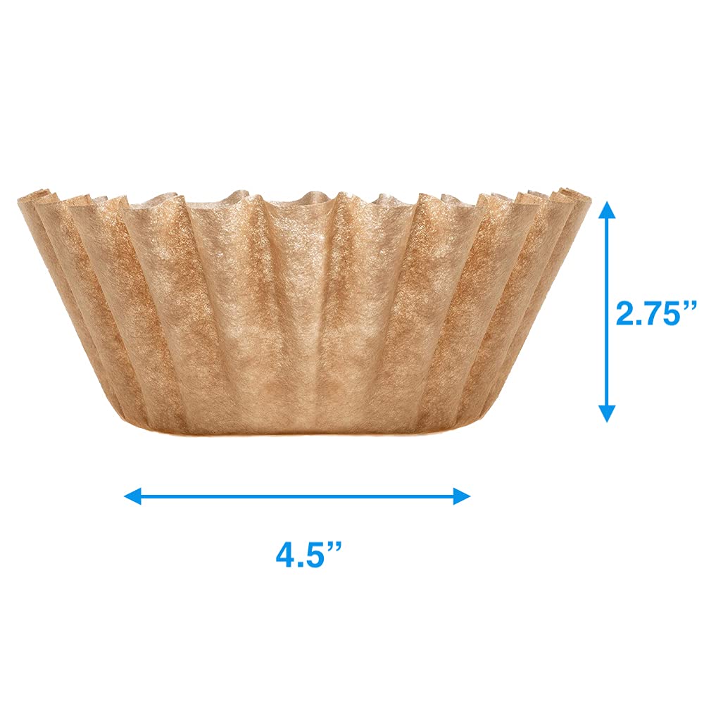 Natural Unbleached Brown Biodegradable Extra Large Coffee Filters 10  12  13  14  15 Cup Basket for Commercial  Home Coffee Maker Extra High Extra Wide  Anti ground  9.75 '' Flattened Diameter (500 Pcs)