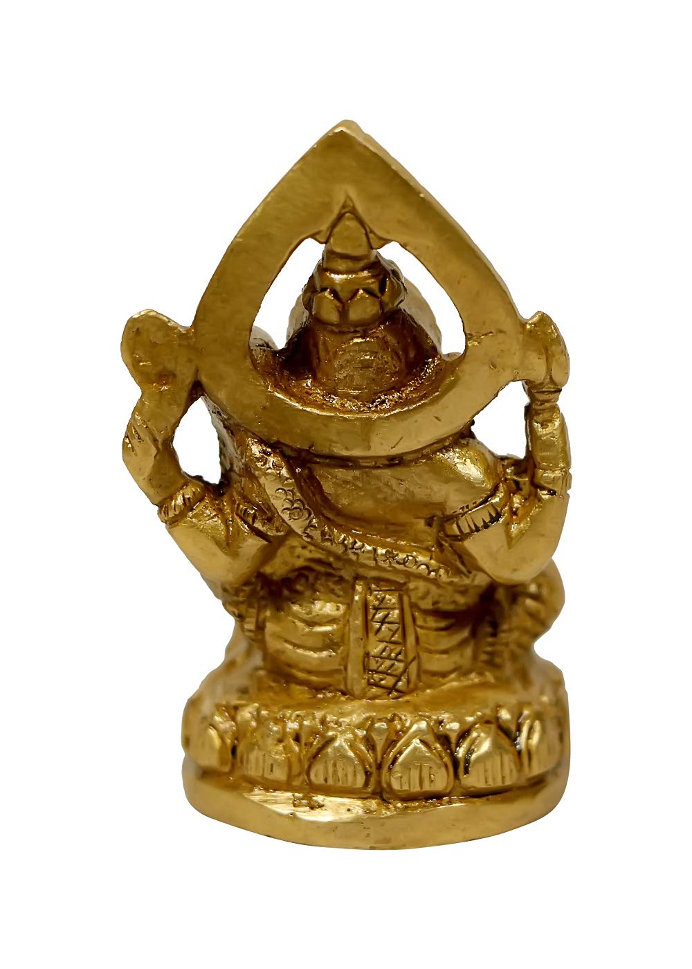 Crafthut Brass Statue Of Lord Ganesh (Ganapati) For Blessing, Health, Happiness - (Dimension Lxbxh - 1X1X2) Inches