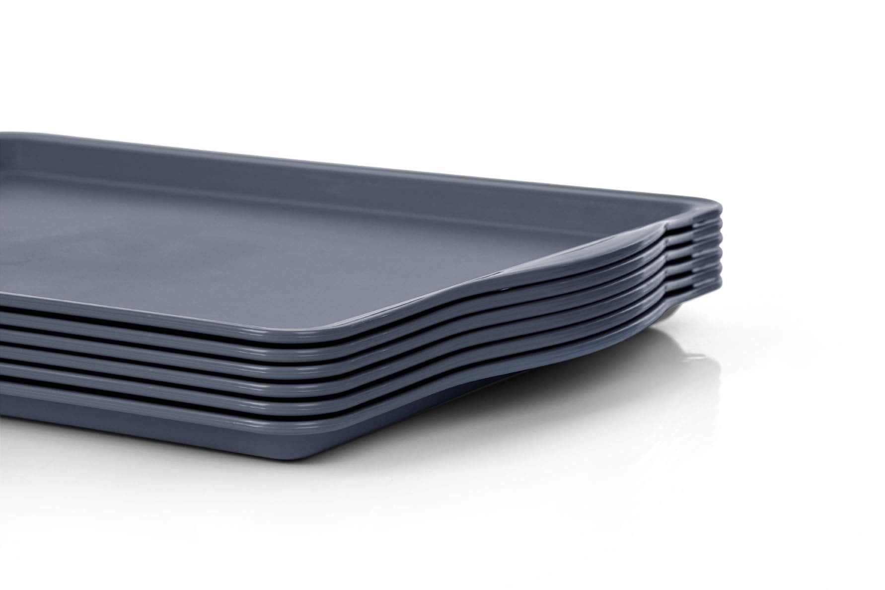 Mintra Home Durable Serving Tray (6Pk, Dark Grey)