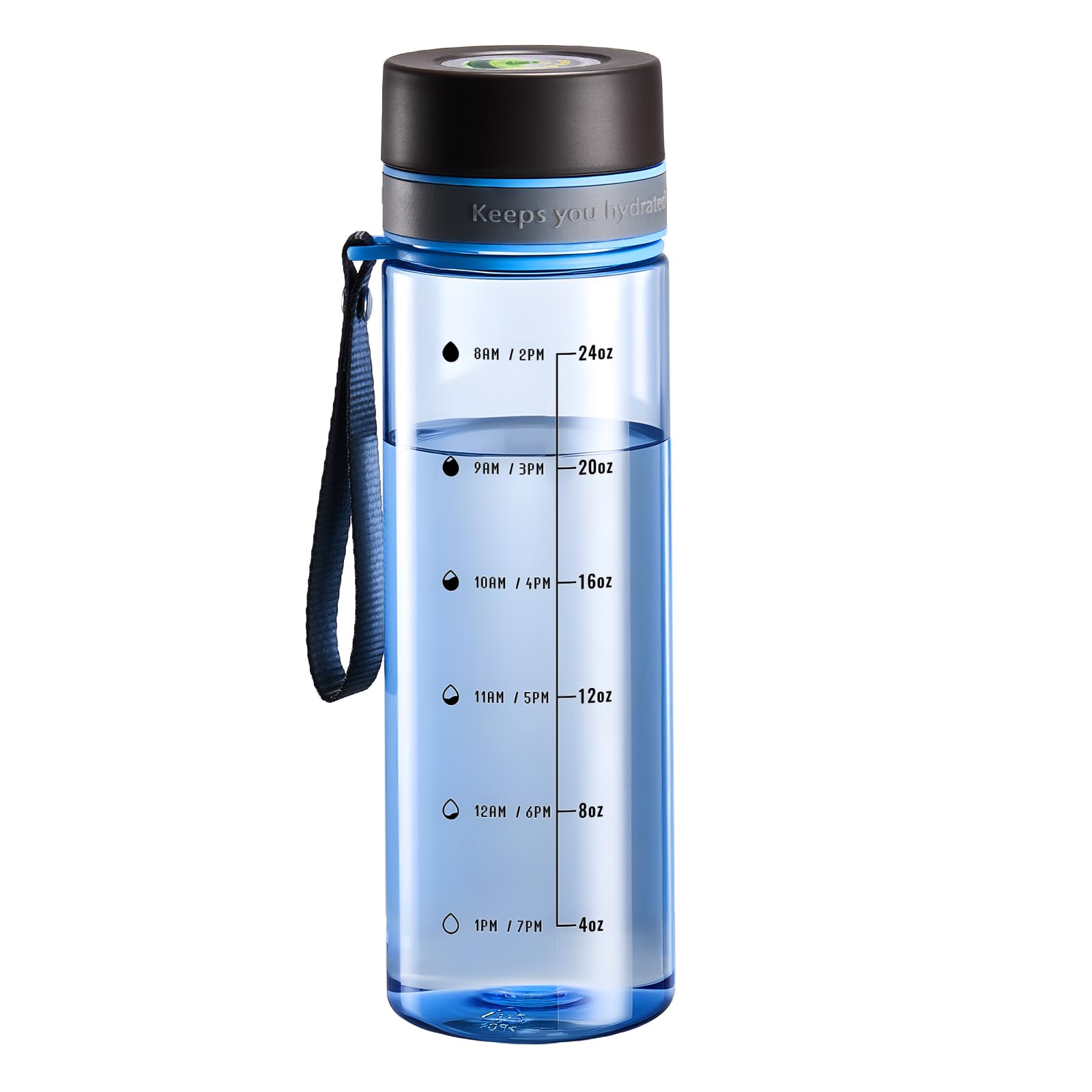 Lizhluzh Clear Water Bottle with Measurements, 28 oz WideMouth Plastic