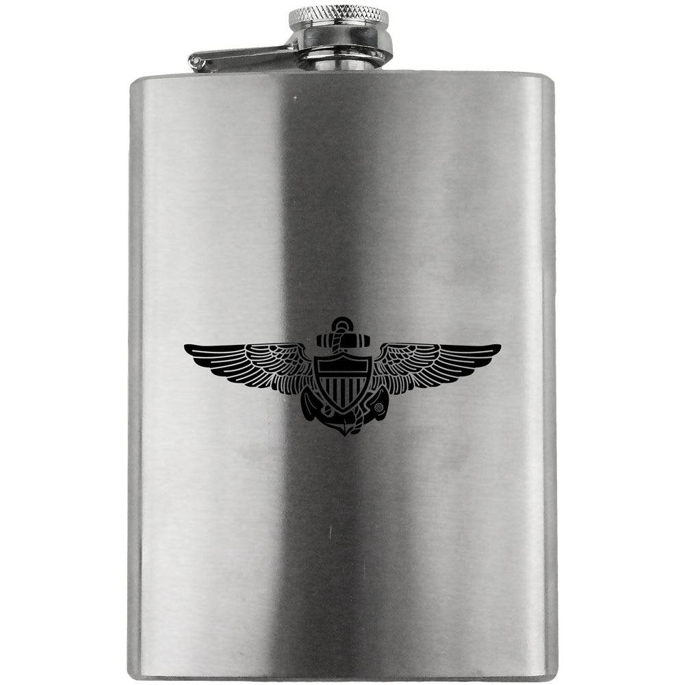Aviator Badge Navy Veteran 8oz. Flask