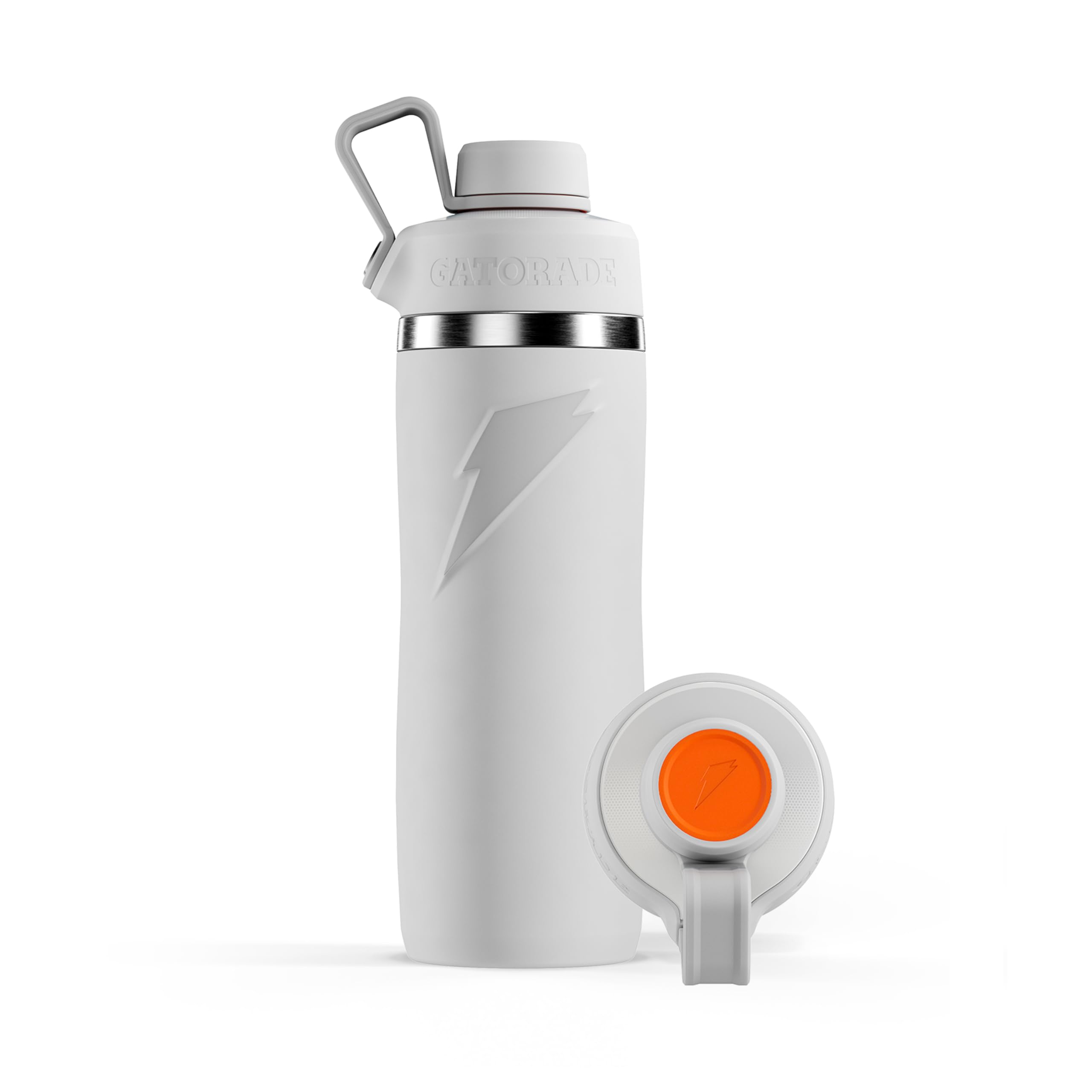 Gatorade Overtime 32oz Stainless Steel Water Bottle, Twist Cap, White