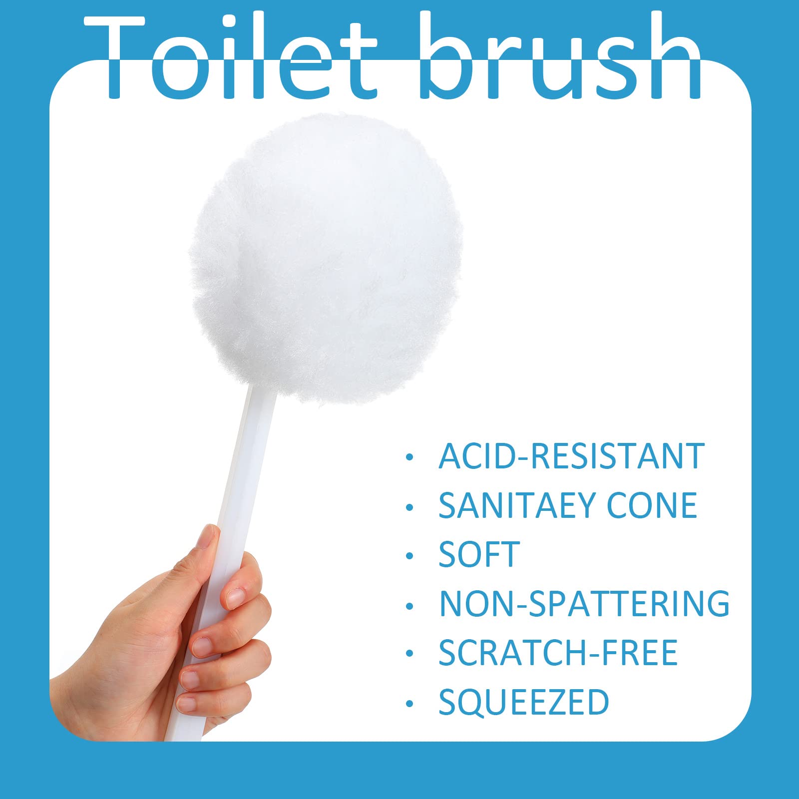 20 Pack Toilet Bowl Brush White Soft Swab Toilet Bowl Cleaners Disposable Toilet Brush Long Plastic Handled Toilet Bowl Mop With