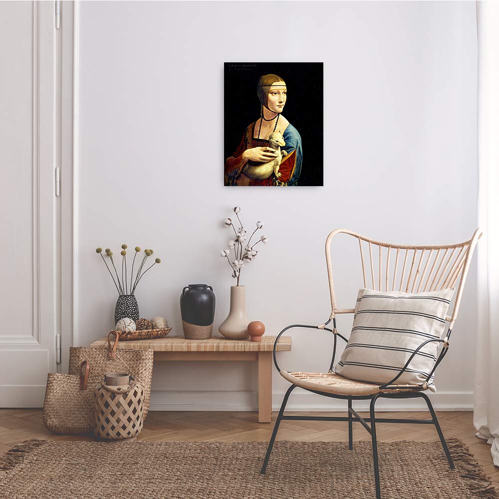 A&T Artwork Lady With An Ermine By Leonardo Da Vinci The World Classic Art Reproductions, Giclee Canvas Prints Wall Art For Home