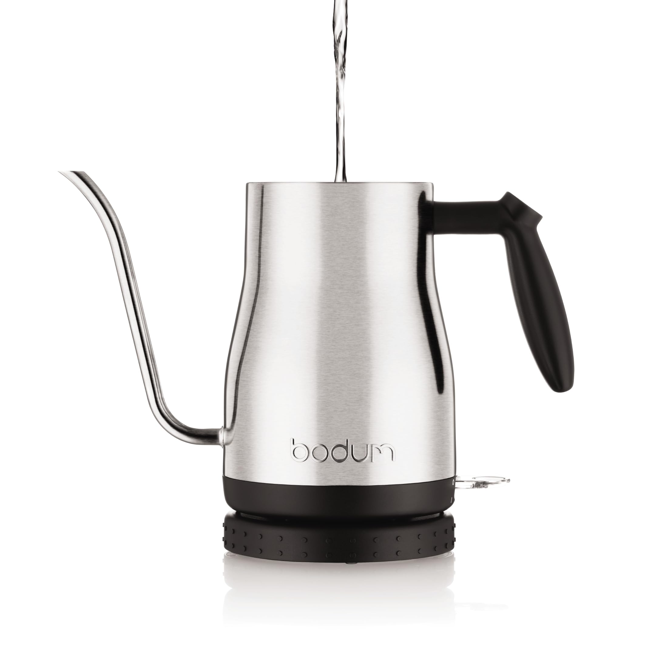 Bodum 34 Oz Bistro Gooseneck Electric Water Kettle, Pour Over Coffee & Tea, Brushed Stainless Steel