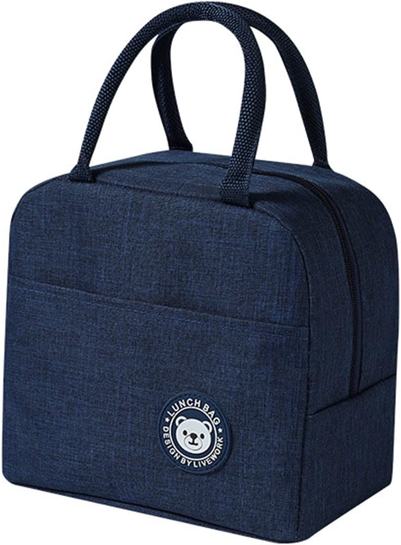 Poxeflip Lunch Bag, Portable Cooler Bags, Reusable Insulated Lunch Bag Cooler Tote Box With Front Pocket Zipper Closure For Woma