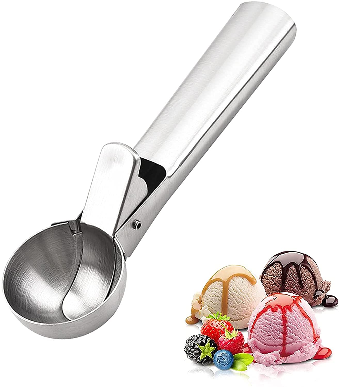 Rpanle Scoop Stainless Steel, Ice Cream Scoop With Trigger Release