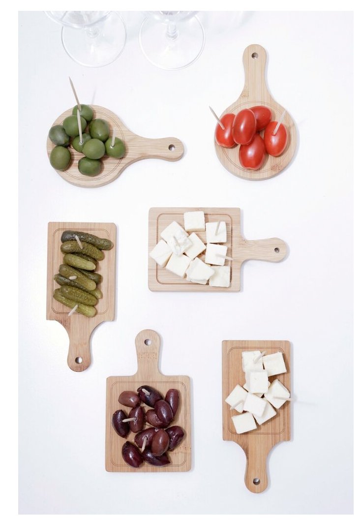 Kikkerland PM18 Serving Trays (Set of 6)  Mini  Brown